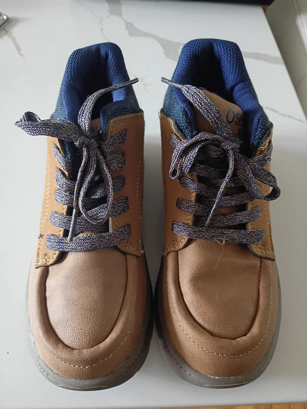 OshKosh B'gosh Tan and Navy Kids High-Top Boots
